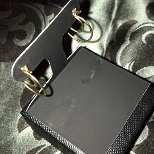 Gold over silver hoop earrings